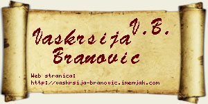 Vaskrsija Branović vizit kartica